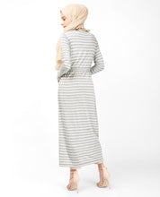 Grey Striped Maxi Dress