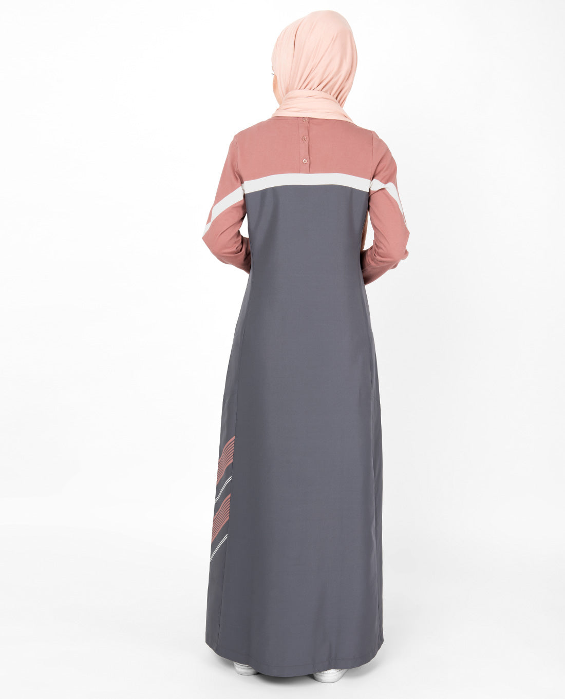 Rabbit Grey Side Print Jilbab