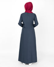 Iris Blue Round Neck Jilbab