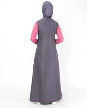 Pink And Warm Grey Kangaroo Pocket Jilbab