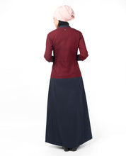 Maroon Curved Hem Jilbab