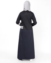 Blue and Black Concealed Open Jilbab