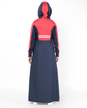 Blue & Coral Hooded Jilbab