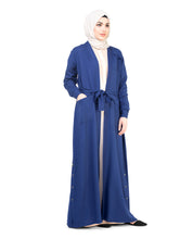 Blue Full Length Viscose Outerwear