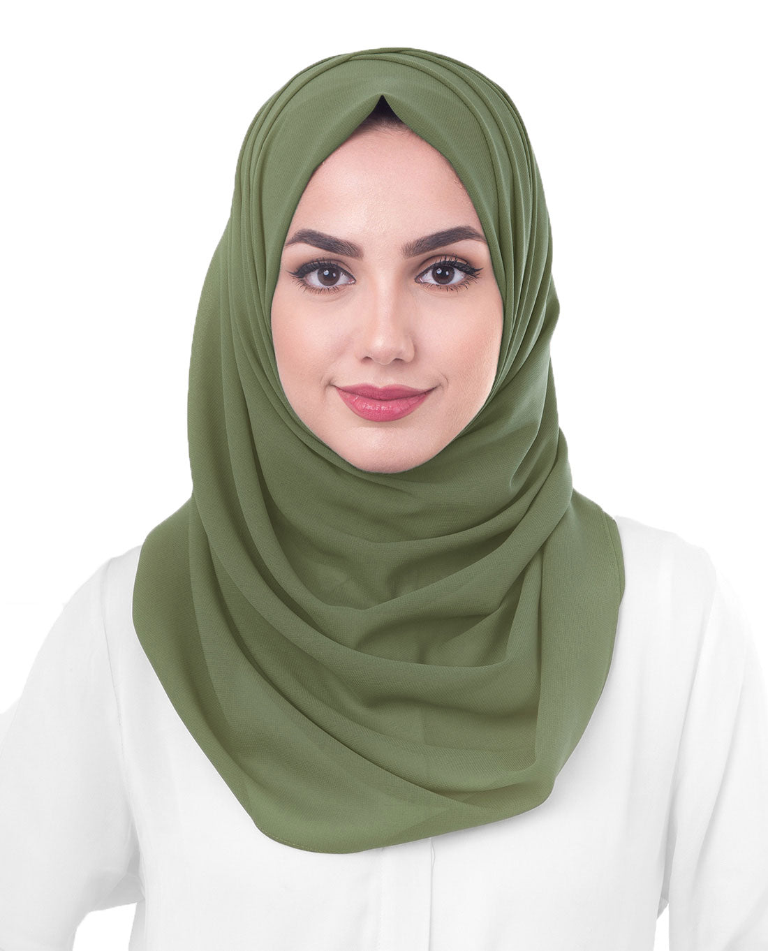 Olive Drab Green Poly Georgette Scarf