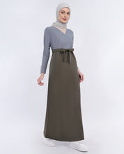 Olive & Grey Urban Belted Jilbab