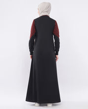 Contrast Edge Full Front Open Jilbab