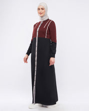 Contrast Edge Full Front Open Jilbab