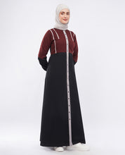 Contrast Edge Full Front Open Jilbab
