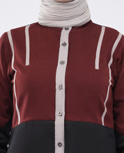 Contrast Edge Full Front Open Jilbab