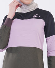 Olive Pink Color Block Jilbab