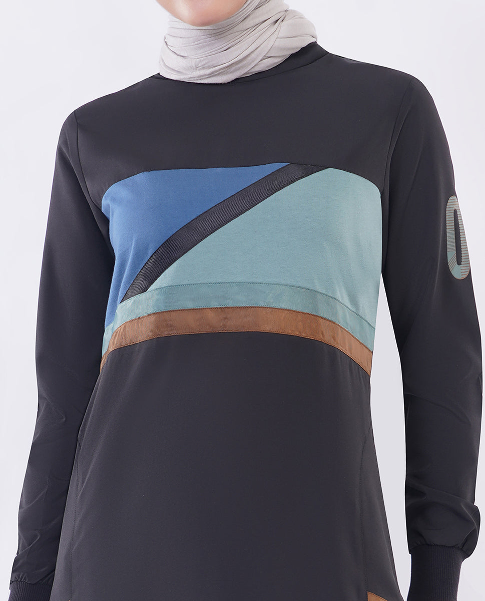 Urban Noir Contrast Panel Jilbab