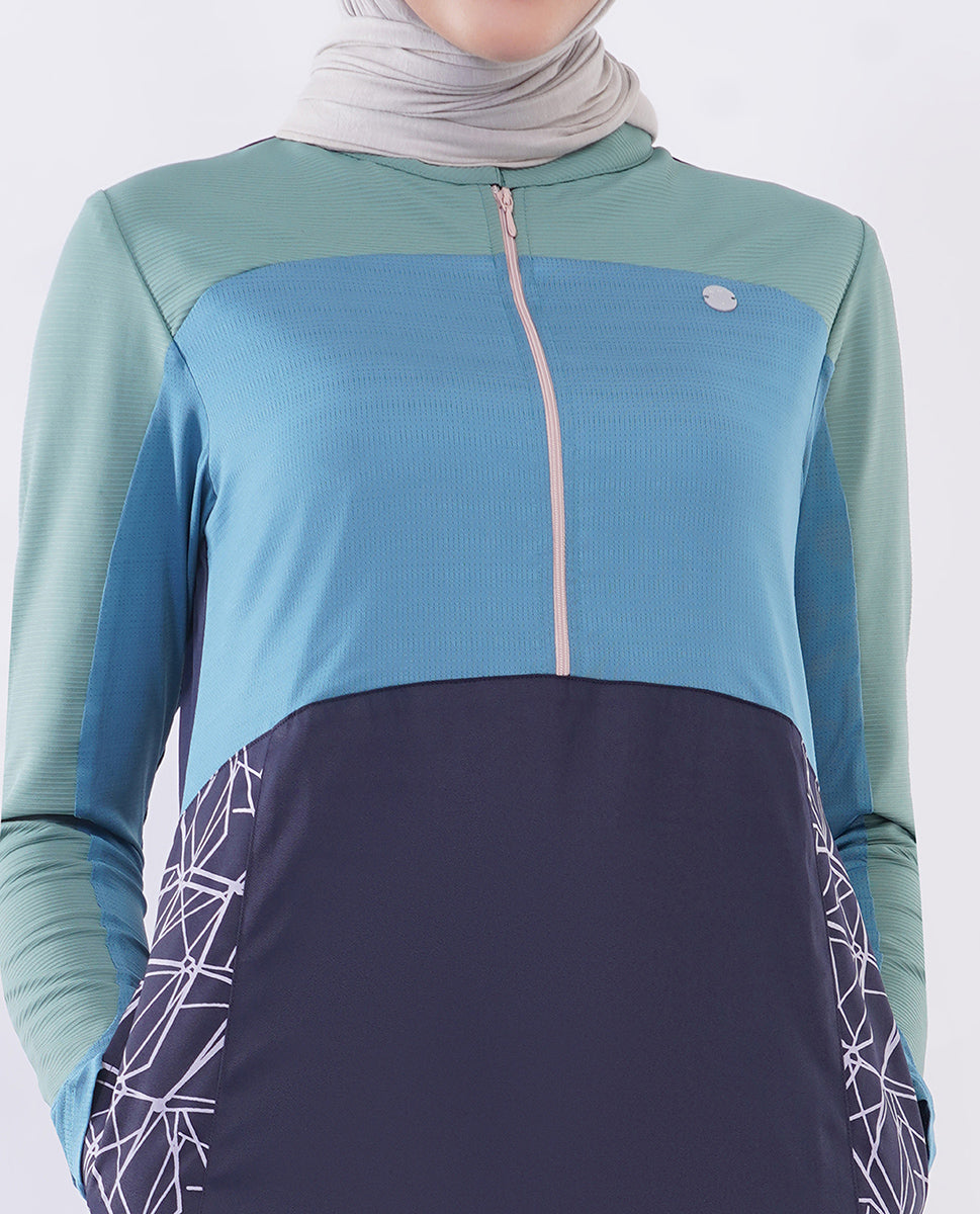 Oceanic Breeze Color Contrast Jilbab