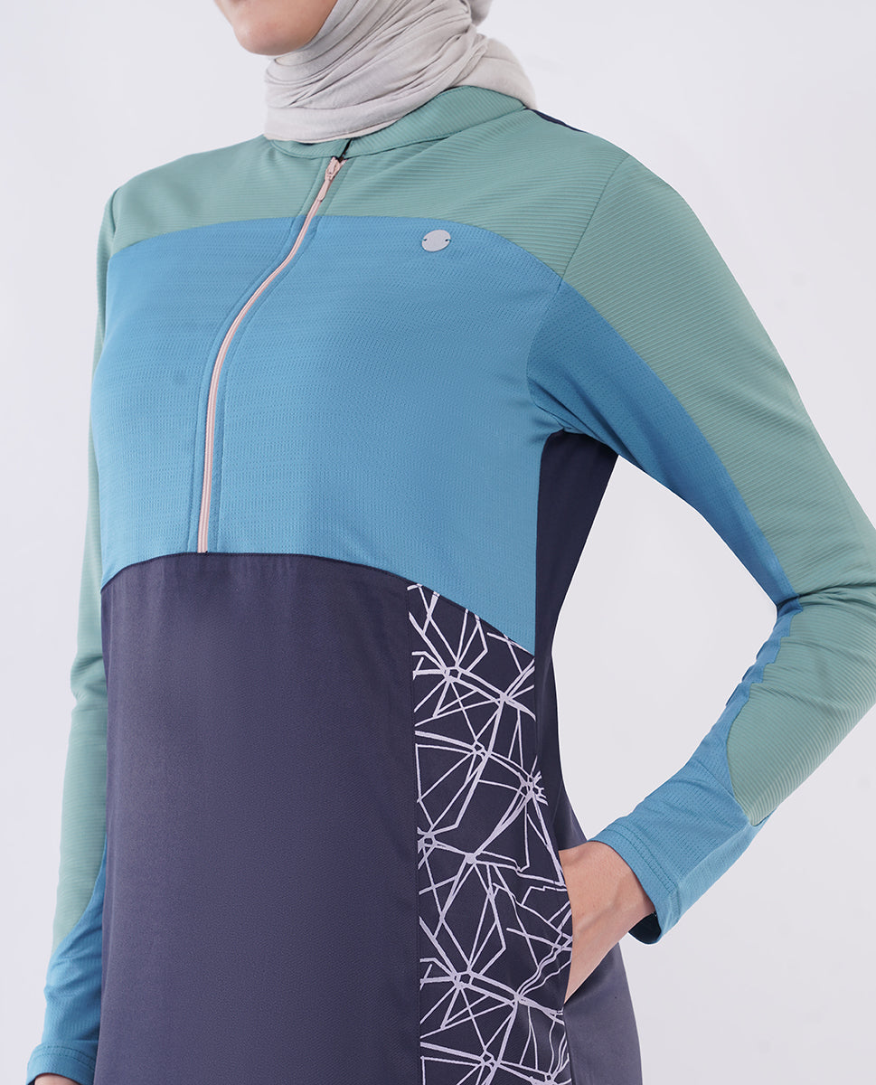 Oceanic Breeze Color Contrast Jilbab