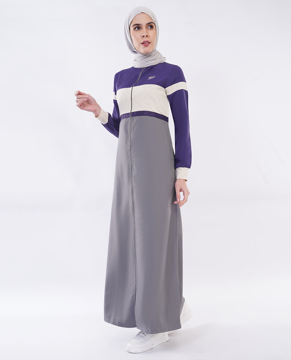 Urban Flow Grey and Plum Blue jilbab