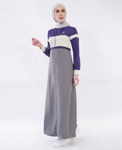 Urban Flow Grey and Plum Blue jilbab