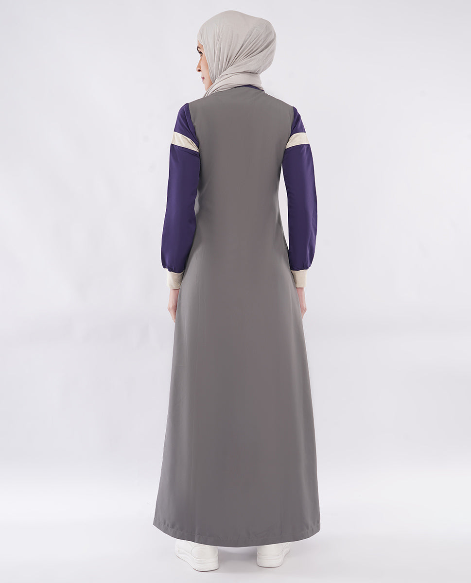 Urban Flow Grey and Plum Blue jilbab