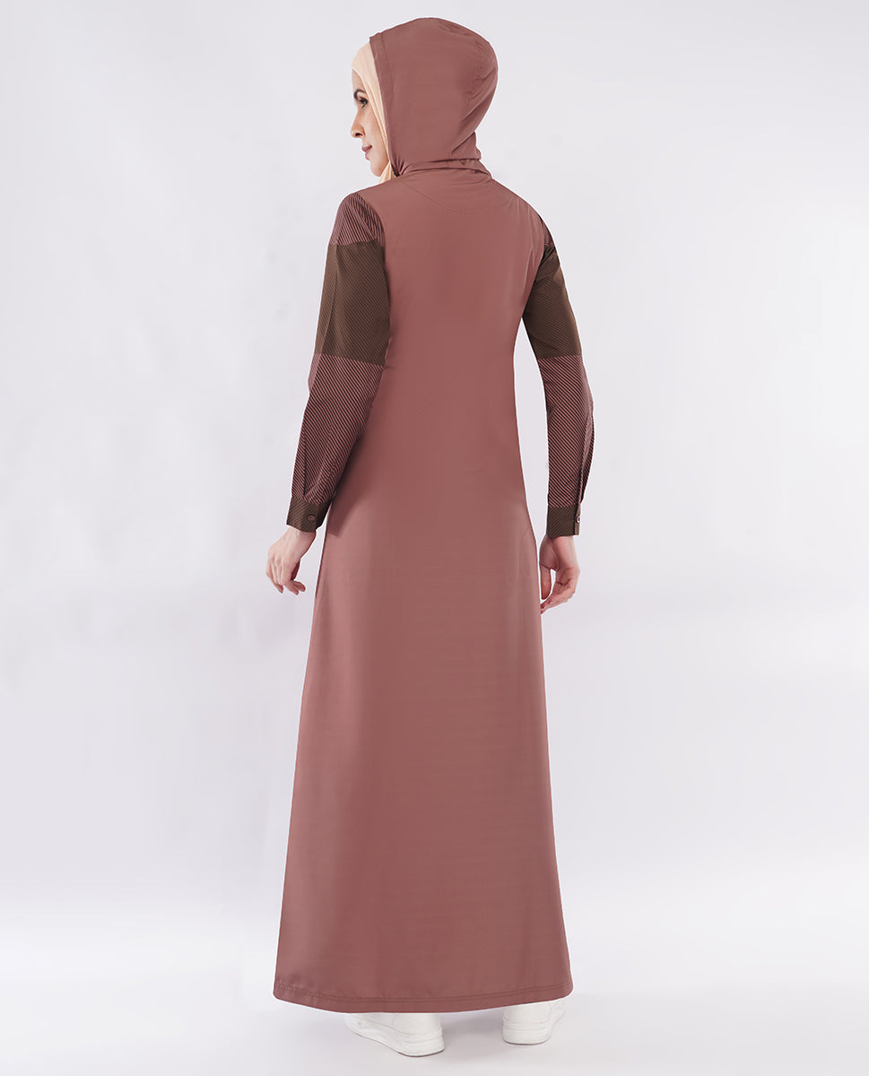 Dual Brown Detachable Hood Jilbab