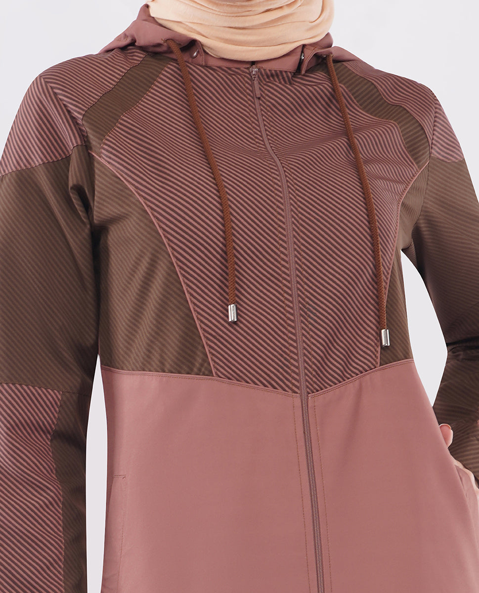 Dual Brown Detachable Hood Jilbab
