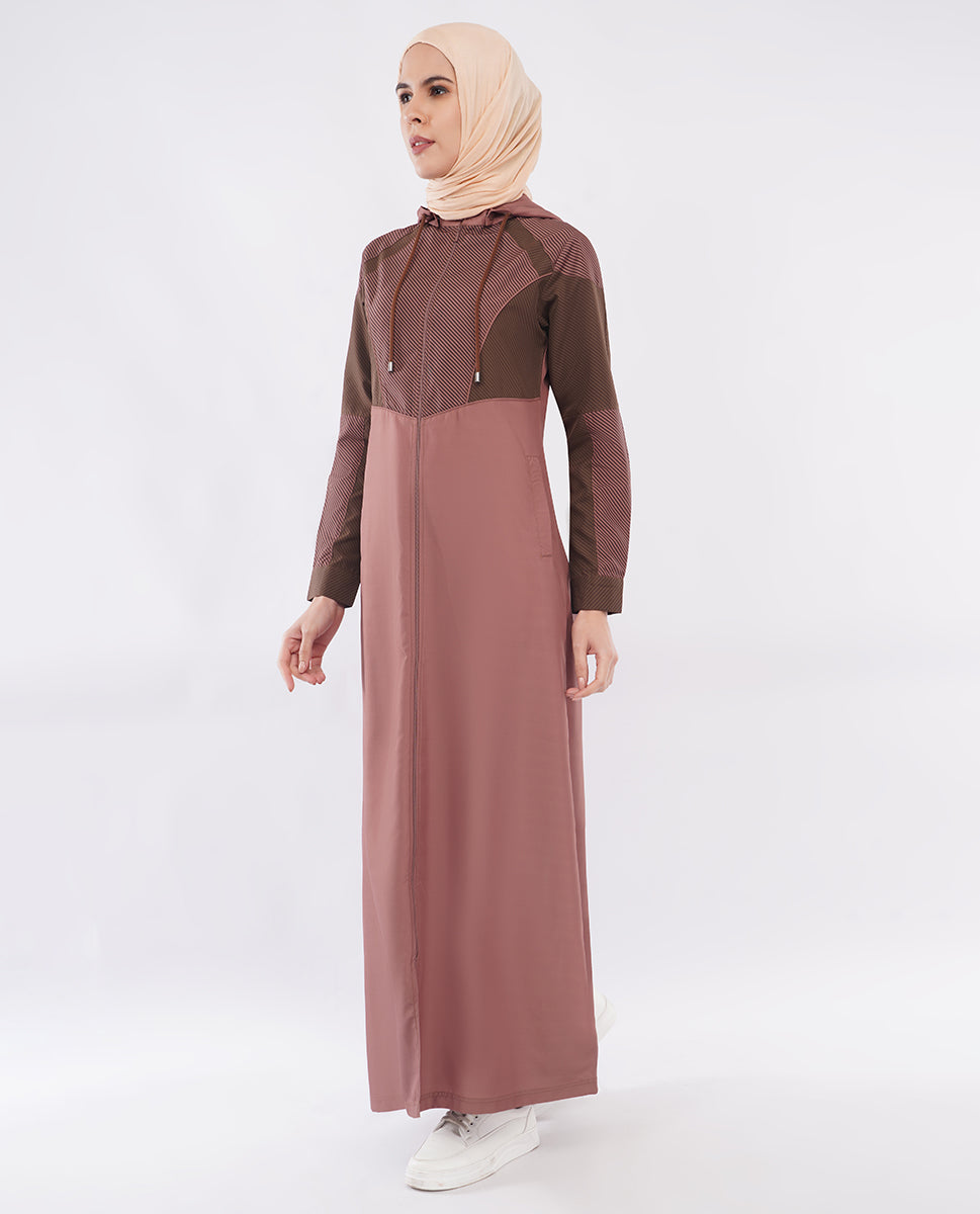 Dual Brown Detachable Hood Jilbab