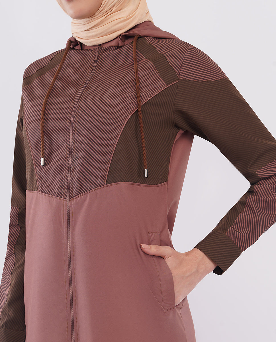 Dual Brown Detachable Hood Jilbab