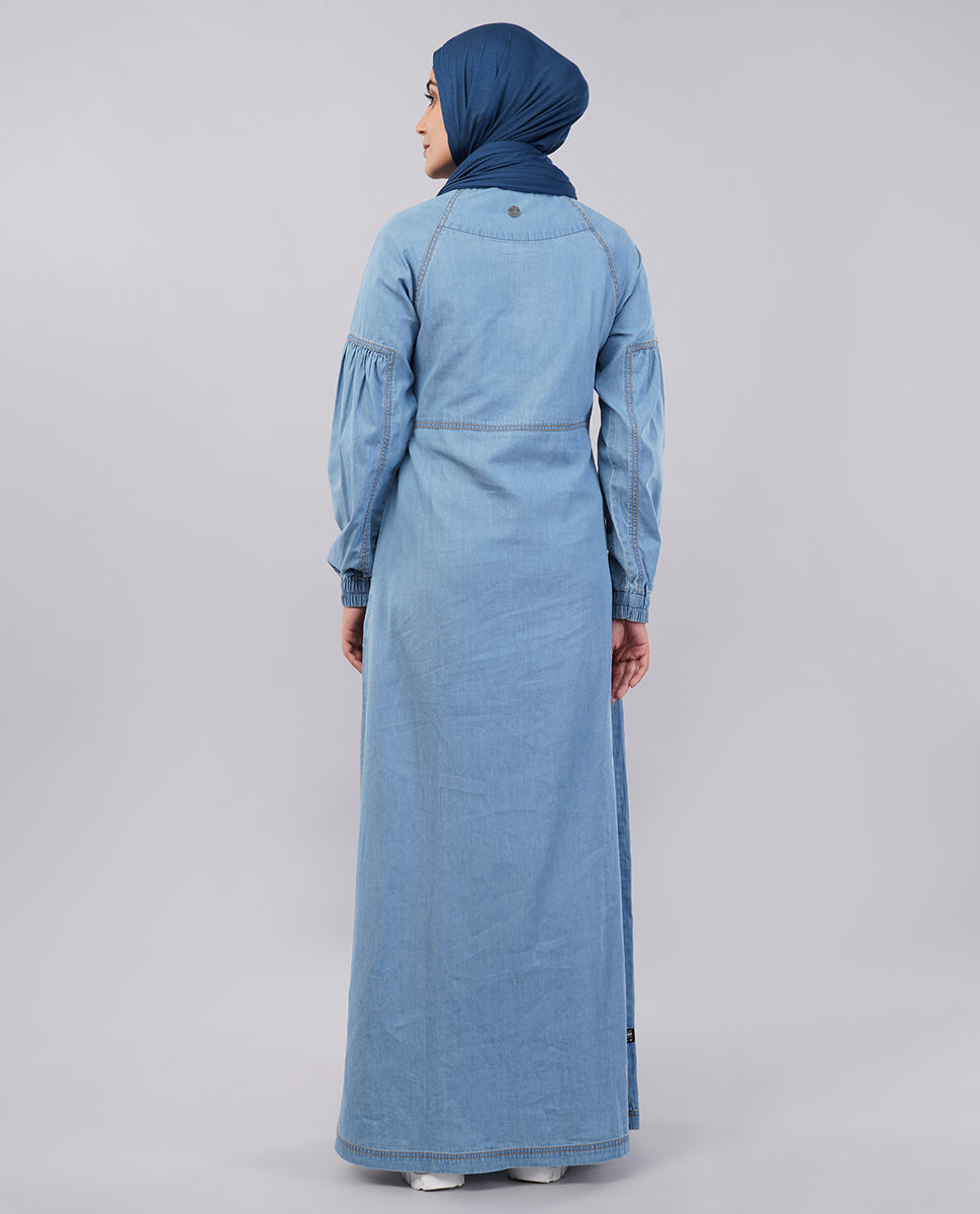 Ice Blue Denim Essential Jilbab