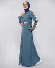 Urban Teal Striped Jilbab