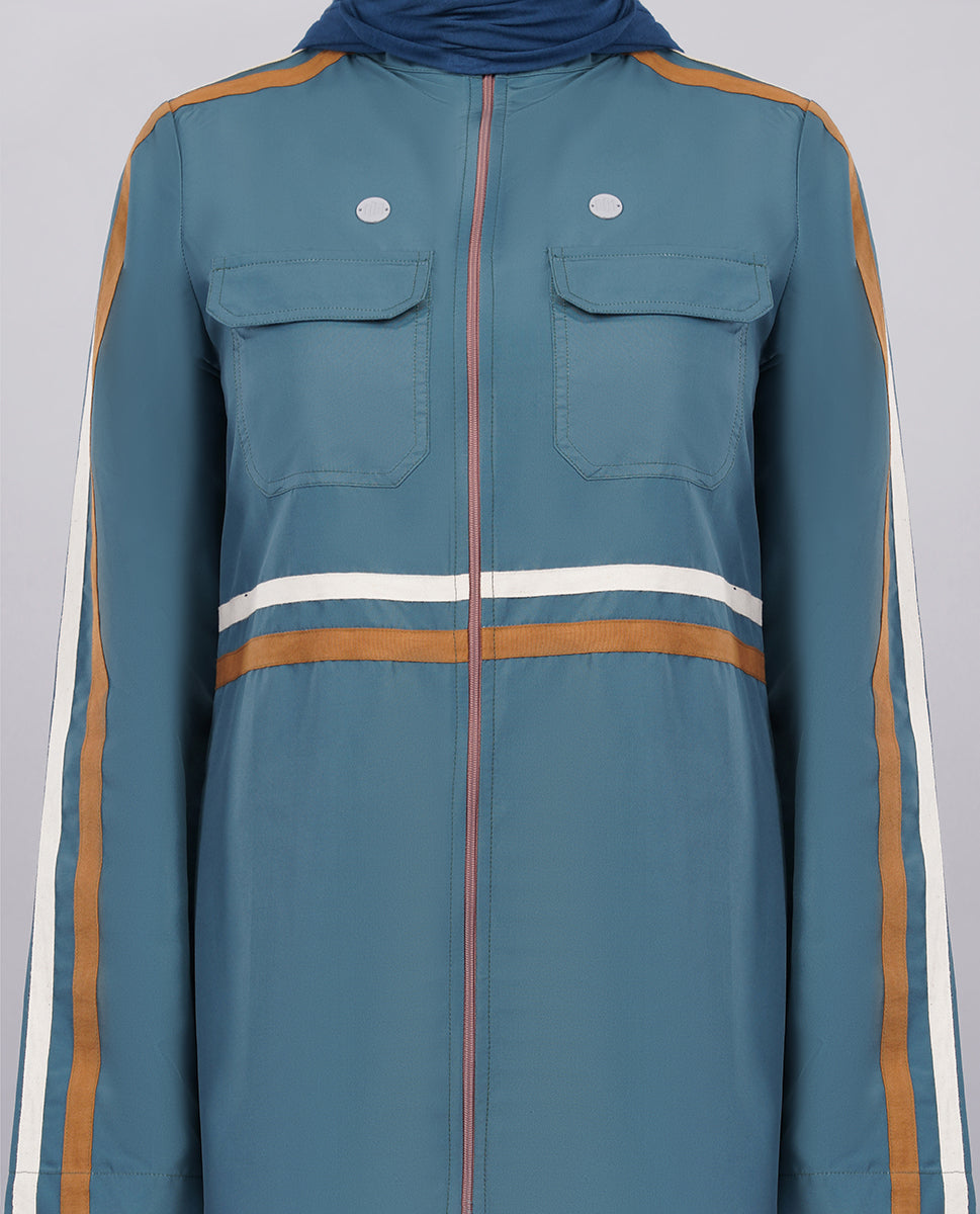 Urban Teal Striped Jilbab