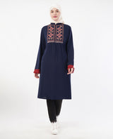 Fringes & Flare Embroidered Blue Top