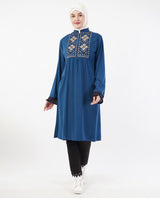 Fringes & Flare Embroidered Teal Top