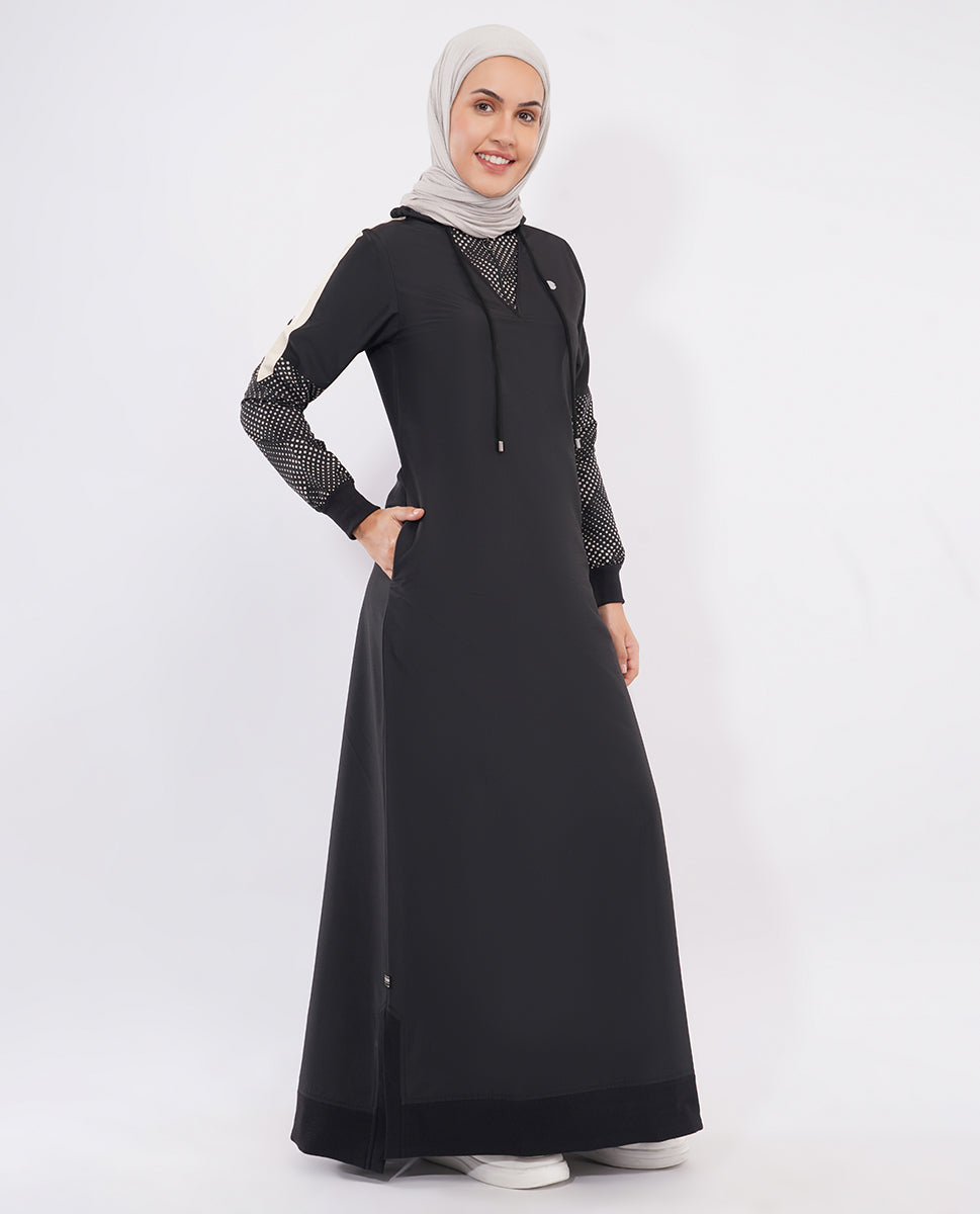 Midnight Black Detachable Hood Jilbab