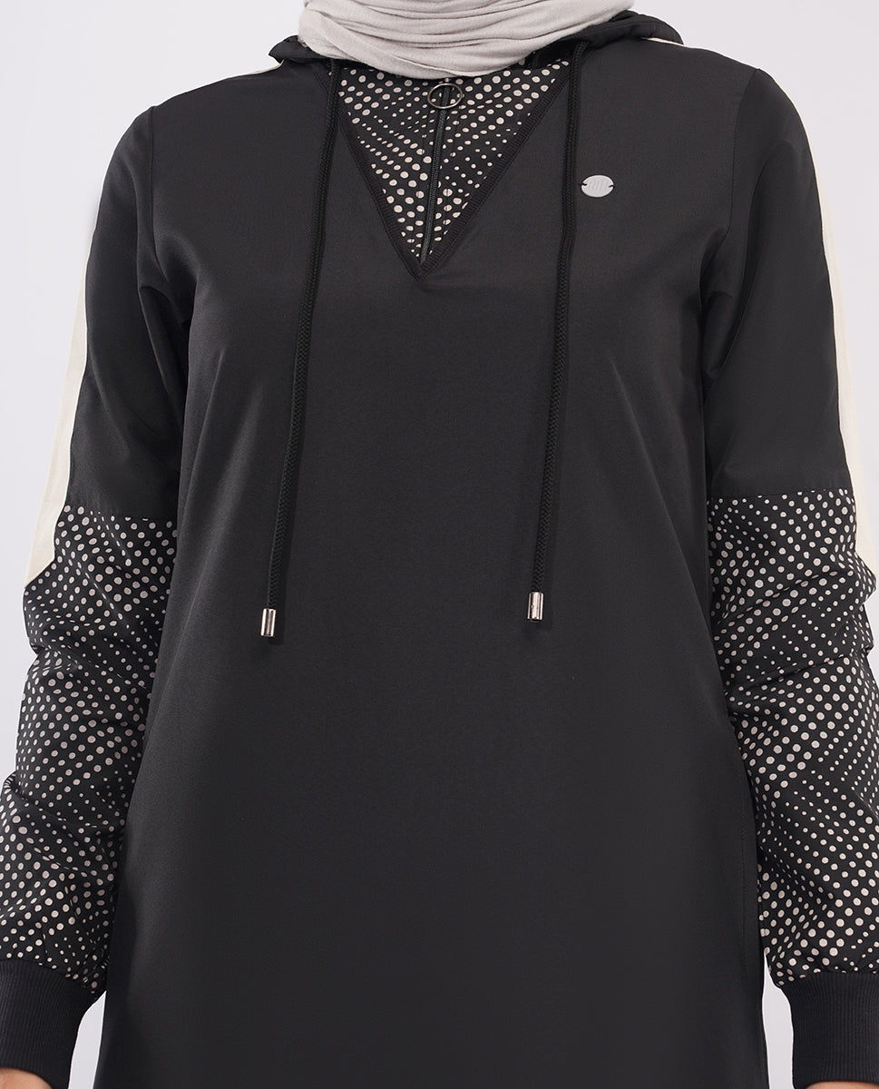 Midnight Black Detachable Hood Jilbab