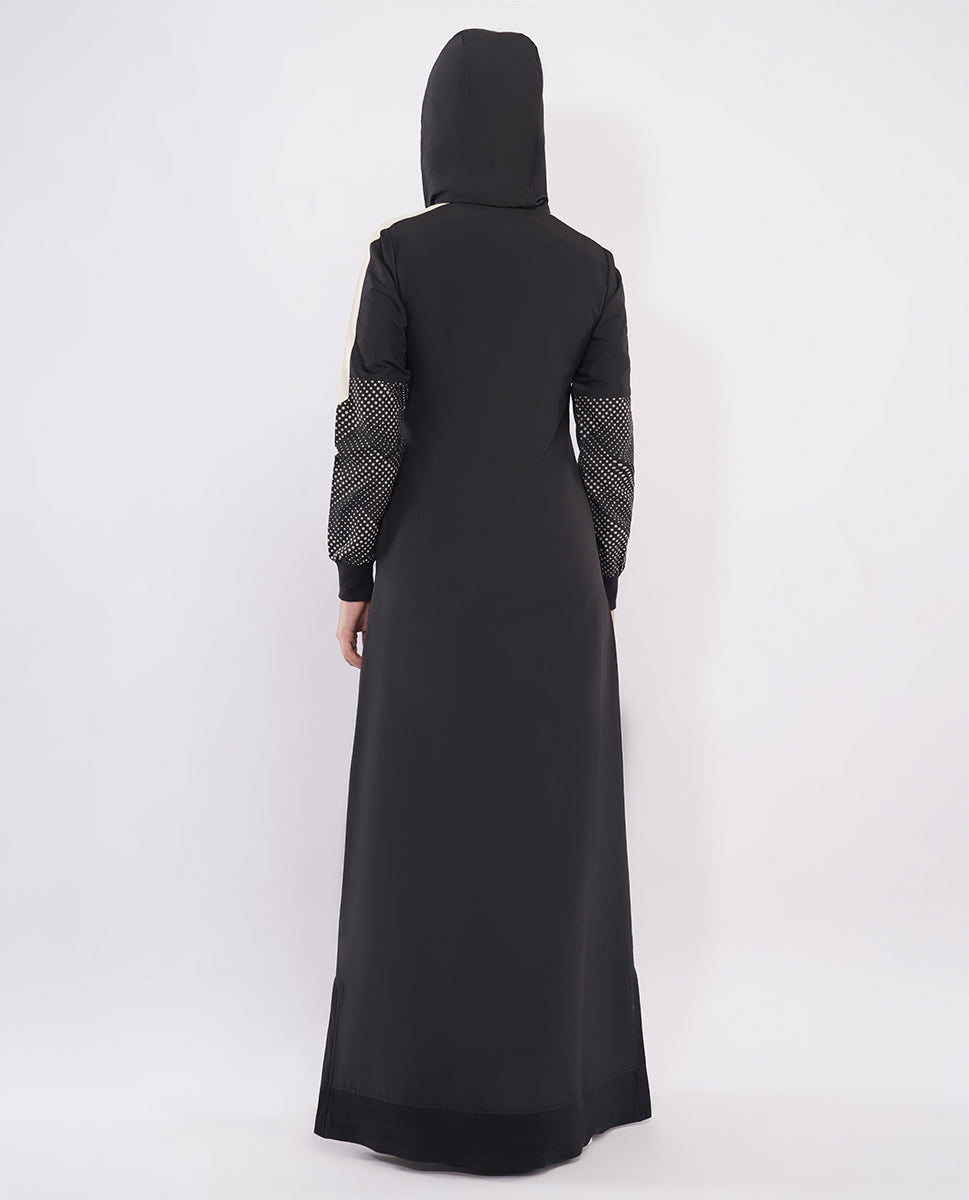 Midnight Black Detachable Hood Jilbab