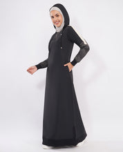 Midnight Black Detachable Hood Jilbab