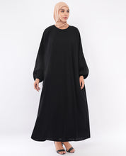 Classic Black Wide-Sleeve Kaftan Abaya