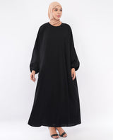 Classic Black Wide-Sleeve Kaftan Abaya