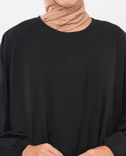 Classic Black Wide-Sleeve Kaftan Abaya