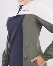 Navy & Grey Toggle Waist Jilbab