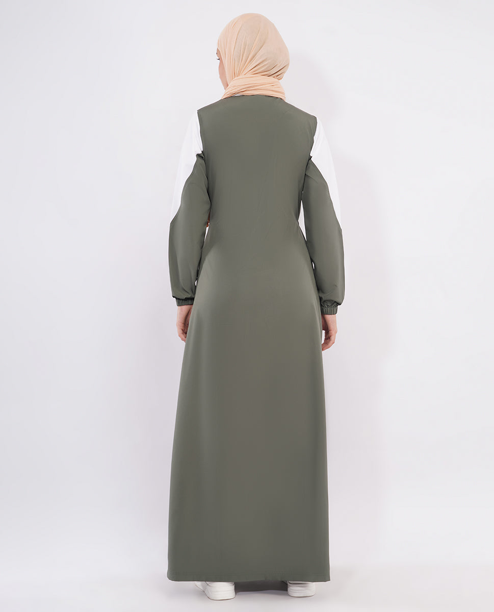 Navy & Grey Toggle Waist Jilbab
