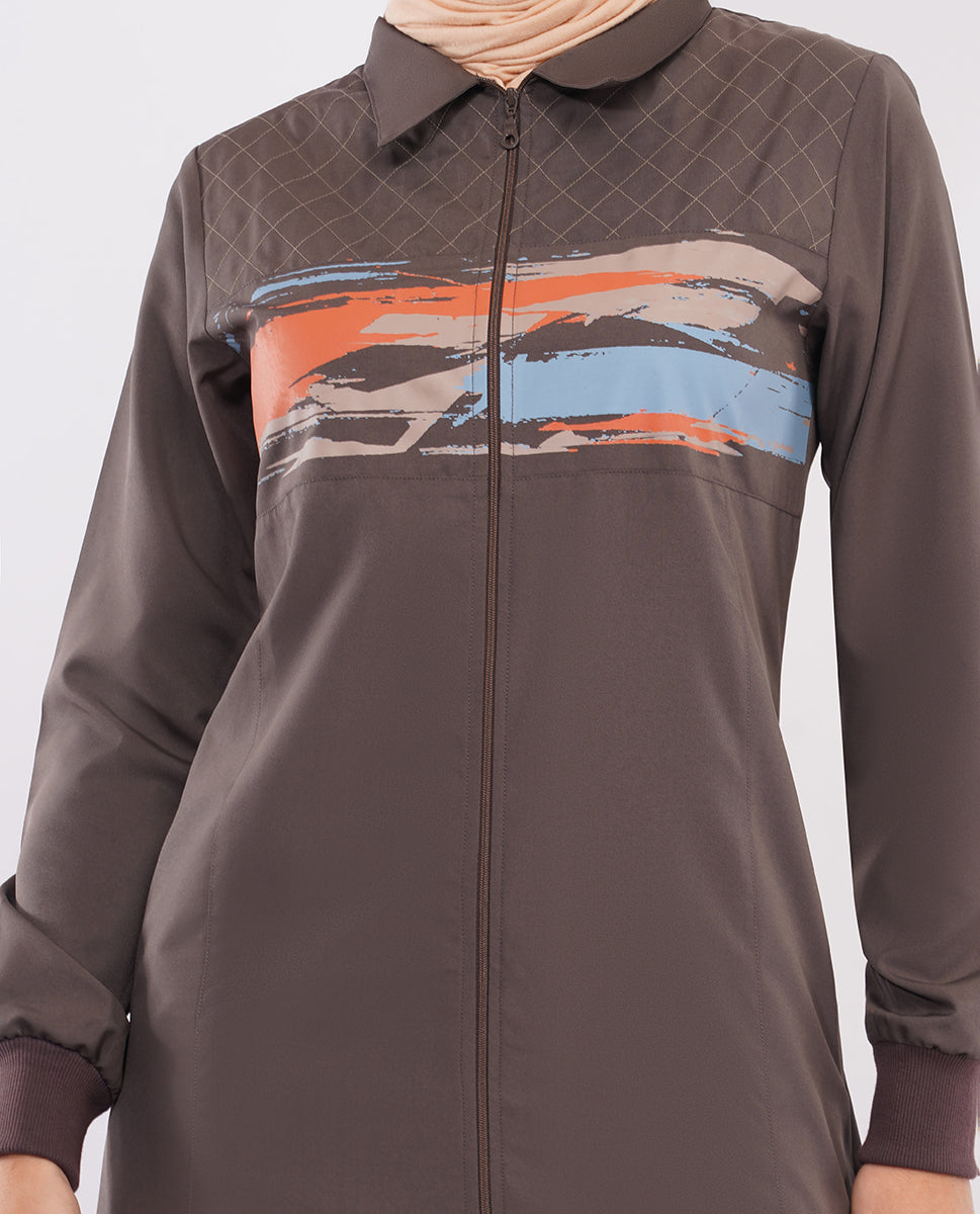 Abstract Edge Full Front Open Jilbab