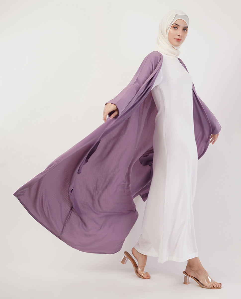 Lush Mauve Full-Length A-Cut Abaya