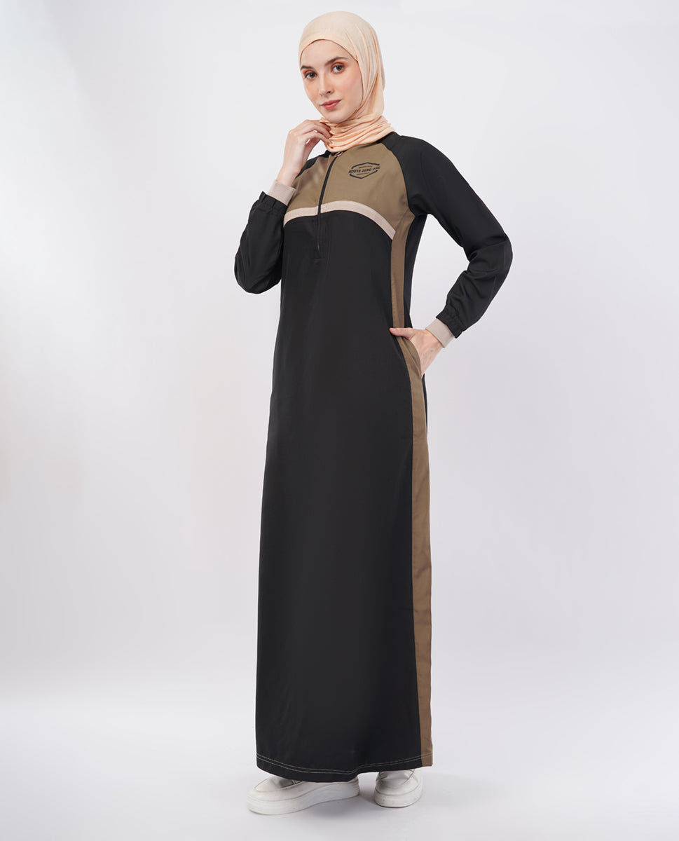 Black & Olive Smart Pick Jilbab