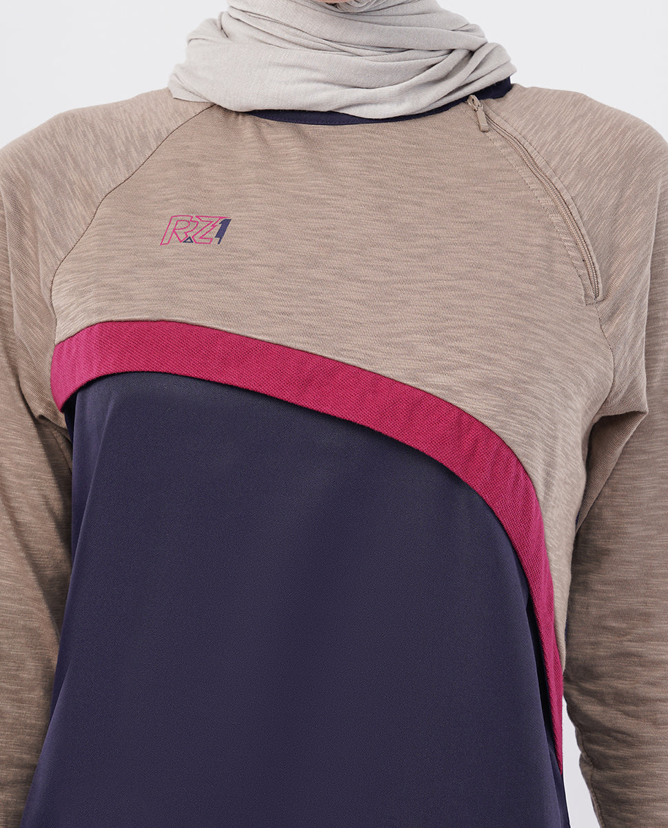 Violet Drift Contrast Color Jilbab
