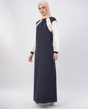 Midnight Blue Contrast Panel Jilbab