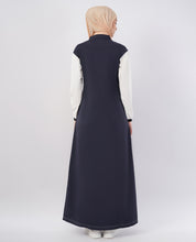 Midnight Blue Contrast Panel Jilbab