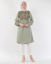 Sage Blossom Embroidered Top