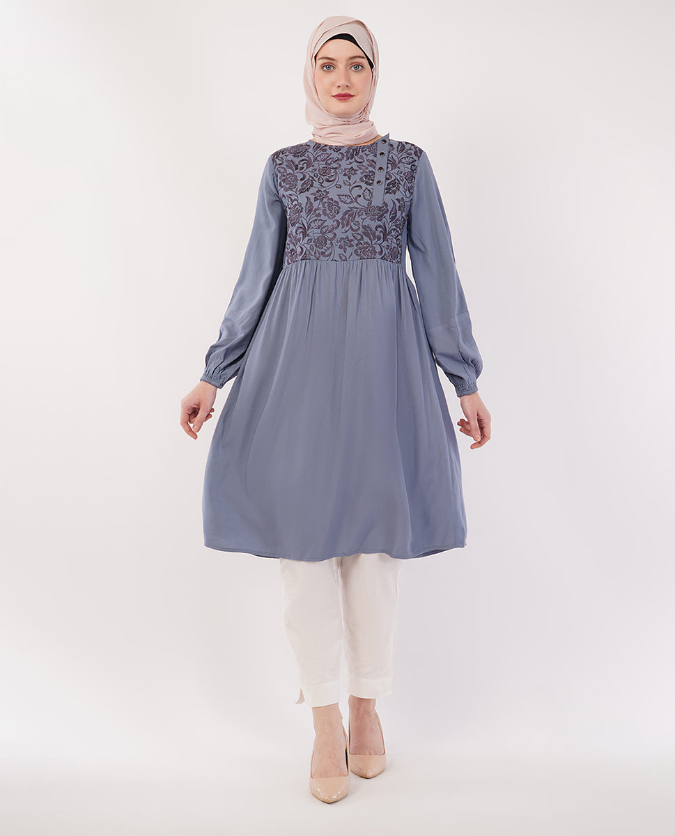 Blue Horizon Embroidered Top