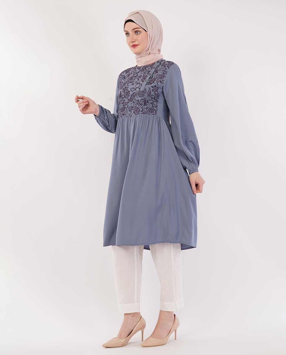 Blue Horizon Embroidered Top