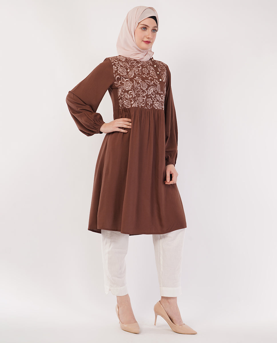 Choco Mud Embroidered Top