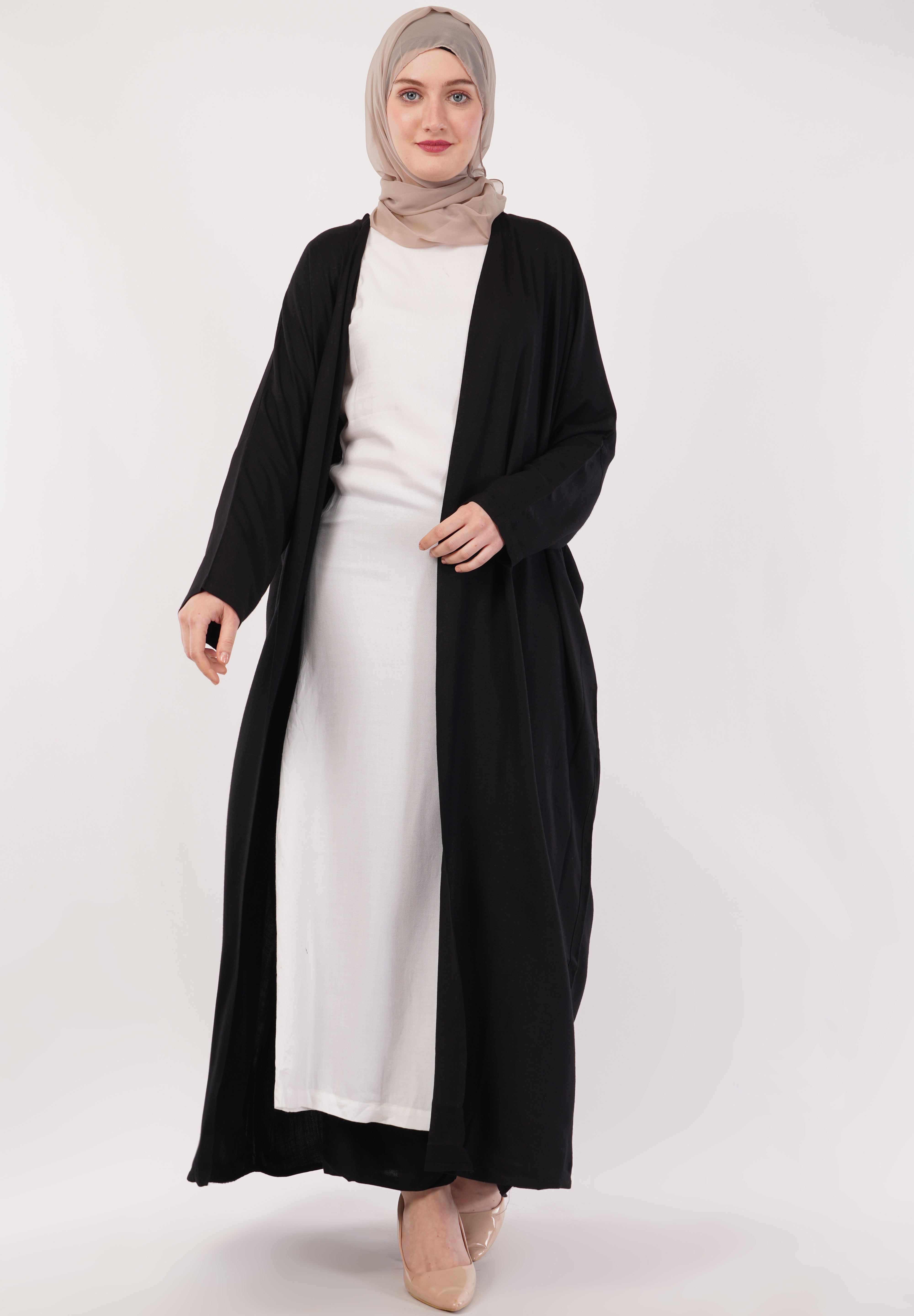 Dark Olive Full-Length A-Cut Abaya